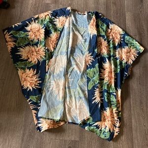 oversized tropical flower cover up